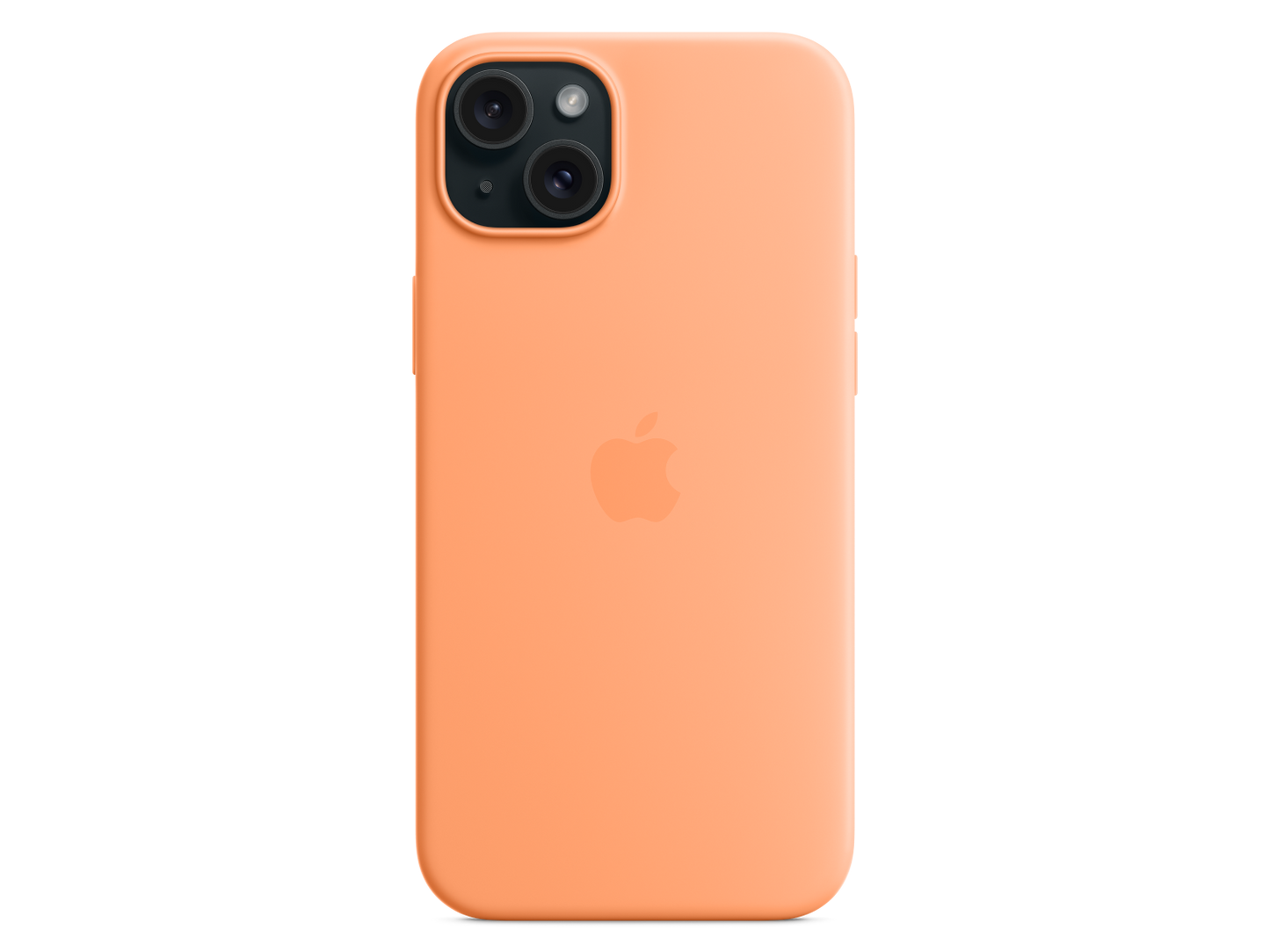 Apple iPhone 15 Silikon Case mit MagSafe Orange Sorbet günstig kaufen