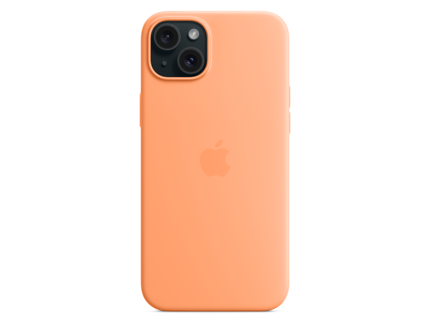 Apple iPhone 15 Silikon Case mit MagSafe Orange Sorbet günstig kaufen