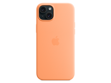 Apple iPhone 15 Silikon Case mit MagSafe Orange Sorbet günstig kaufen