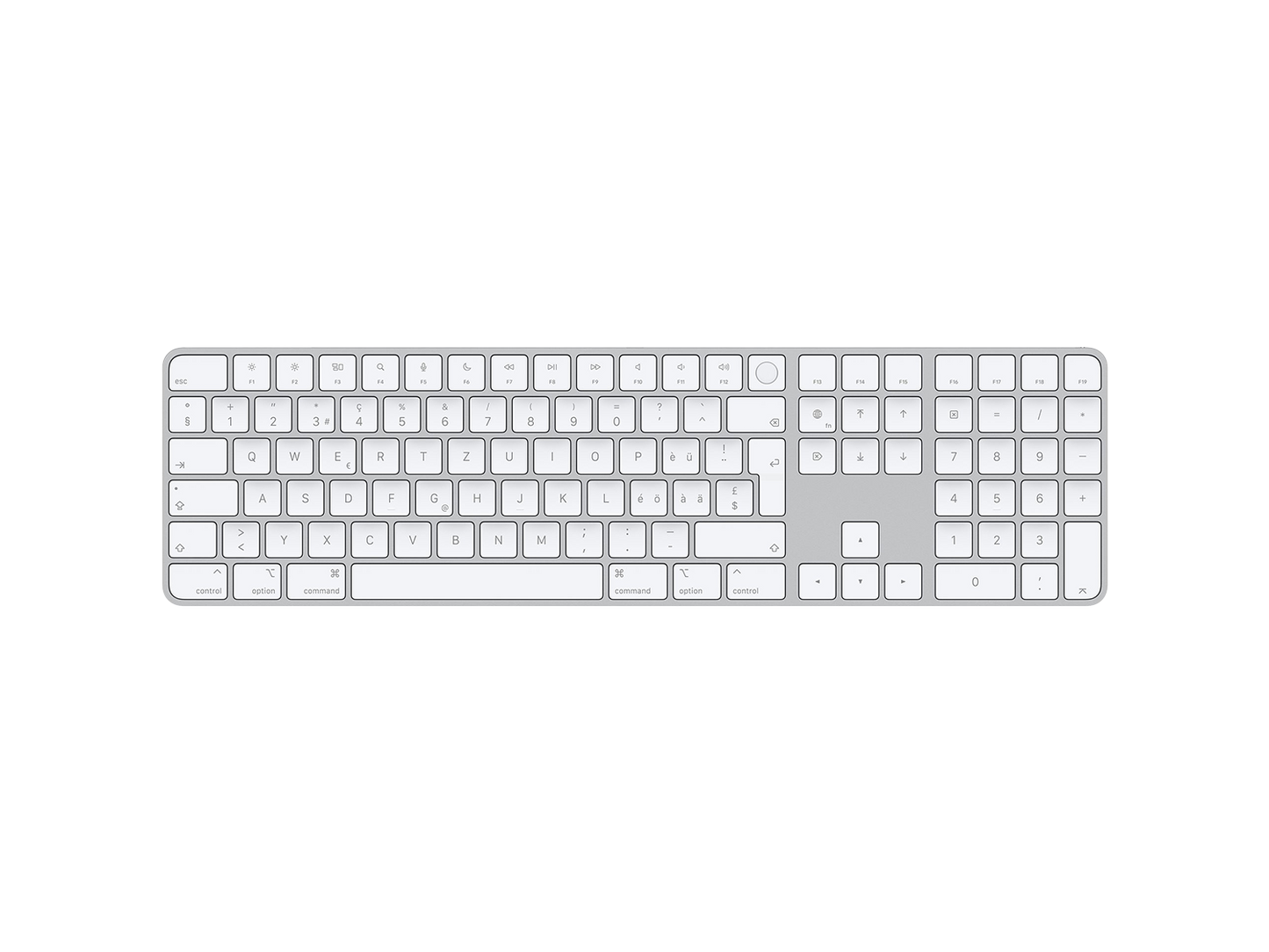 Apple Magic Keyboard mit Touch ID und Ziffernblock DE-Layout Silber günstig kaufen