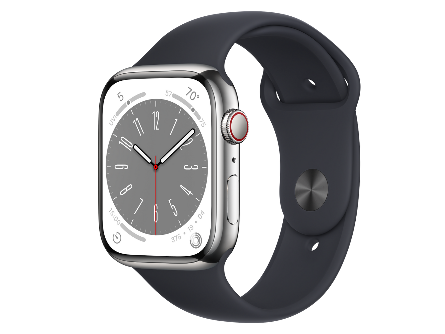 Apple Watch Series 8 45 mm Edelstahlgehäuse, Silber günstig gebraucht kaufen