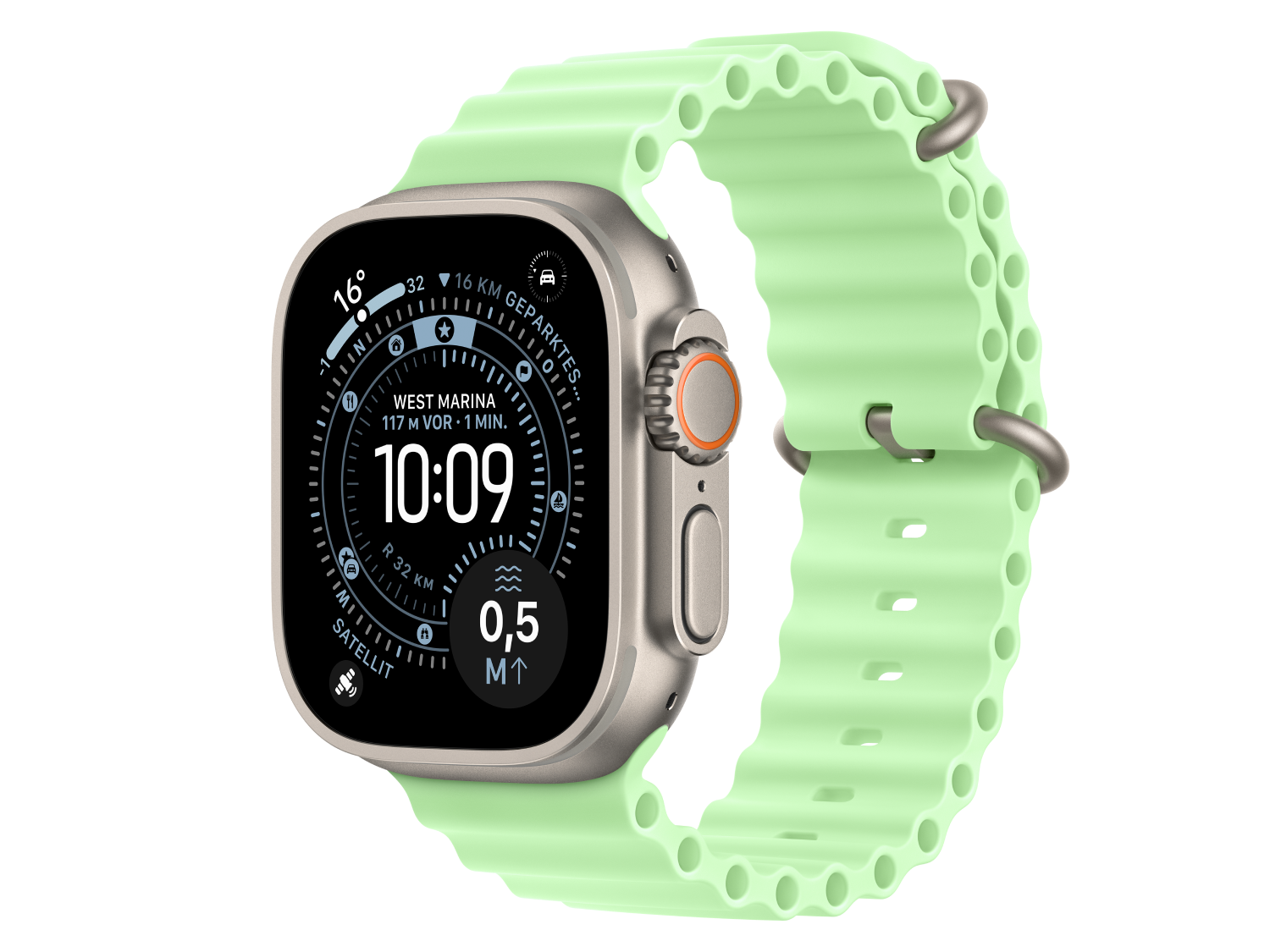 Apple Watch Ultra GPS Cellular, boîtier en titane naturel de