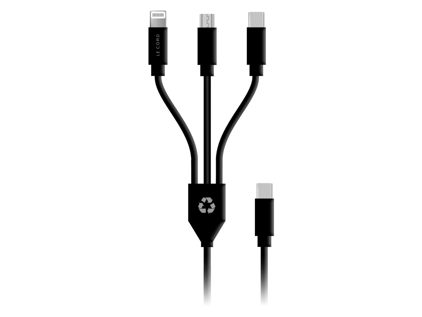 Le Cord 3in1 USB-C Kabel Schwarz günstig kaufen
