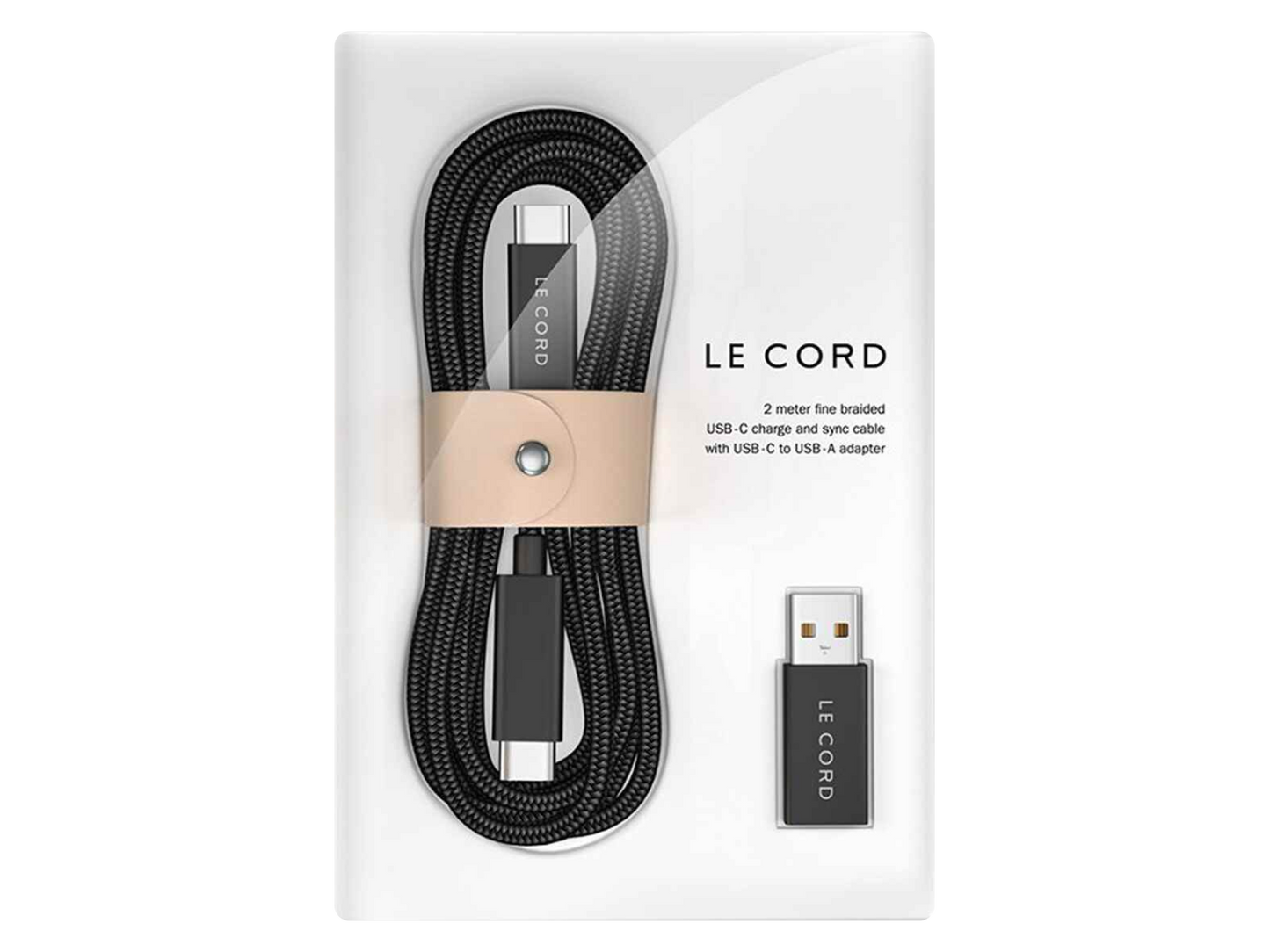 Le Cord Solid USB-C 2 Meter Schwarz günstig kaufen