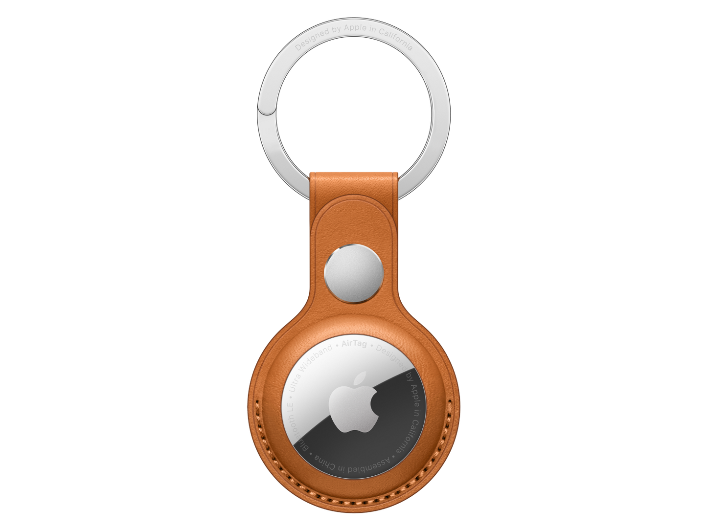 Apple AirTag Leder-Schlüsselanhänger Goldbraun günstig kaufen