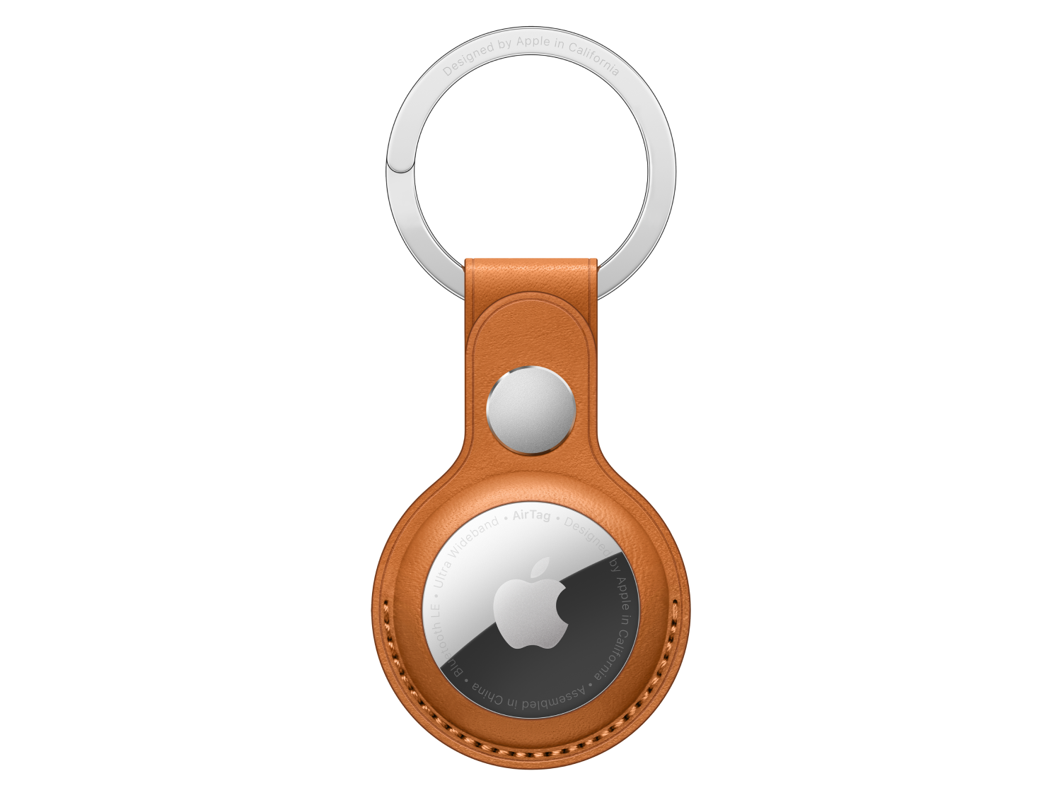 Apple AirTag Leder-Schlüsselanhänger Goldbraun günstig kaufen