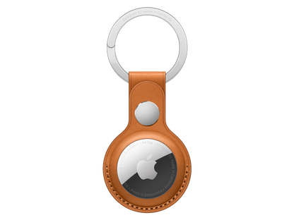 Apple AirTag Leder-Schlüsselanhänger Goldbraun günstig kaufen