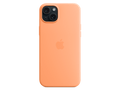 Apple iPhone 15 Silikon Case mit MagSafe Orange Sorbet