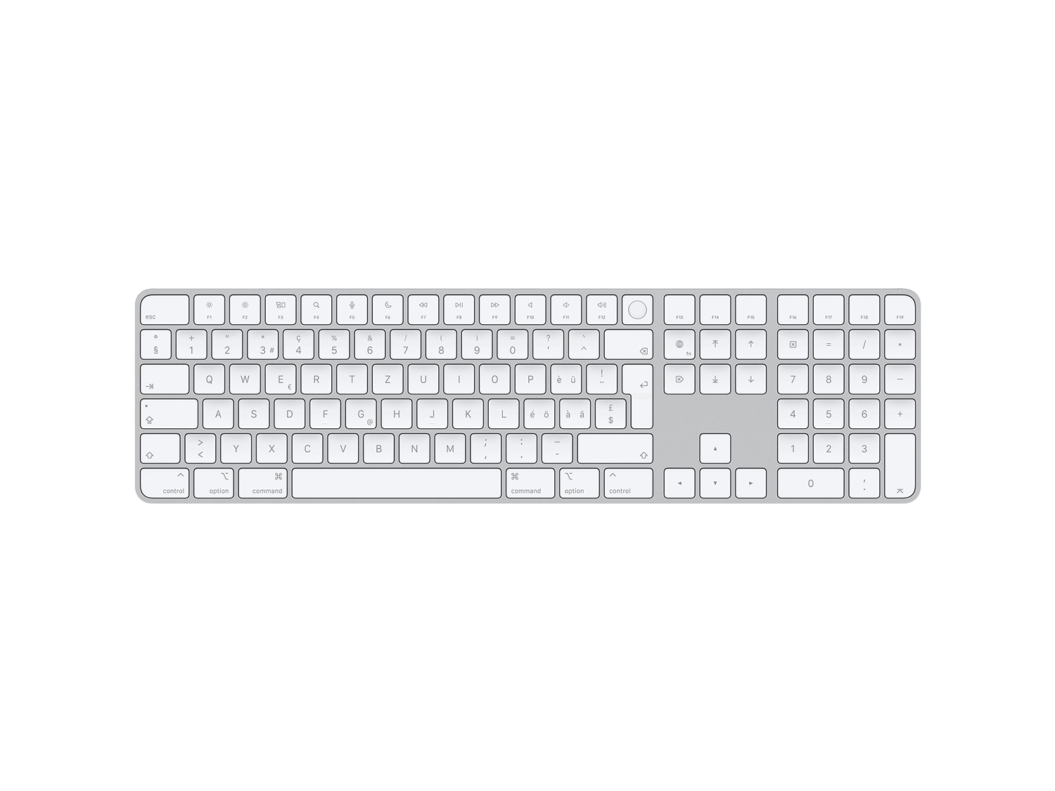 Magic Keyboard mit Touch ID und Ziffernblock CH-Layout Silber – Revendo