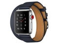 Apple Watch Hermès Series 3 GPS + Cellular, 38 mm Edelstahlgehäuse, Double Tour Swift-Lederarmband, Indigo