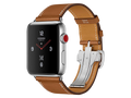 Apple Watch Hèrmes Series 3 GPS + Cellular, cassa in acciaio inossidabile da 42 mm, cinturino Single Tour in pelle Barenia con fibbia pieghevole, Fauve