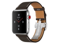 Apple Watch Hèrmes Series 3 GPS + Cellular, 42 mm cassa in acciaio inossidabile, cinturino Single Tour in pelle Barenia con fibbia pieghevole, Ébène