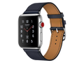 Apple Watch Hermès Series 3 GPS + Cellular, 42 mm Edelstahlgehäuse, Single Tour Swift-Lederarmband, Indigo