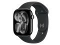 Apple Watch Series 11 GPS, boîtier en aluminium 46 mm, noir diamant, bracelet personnalisé