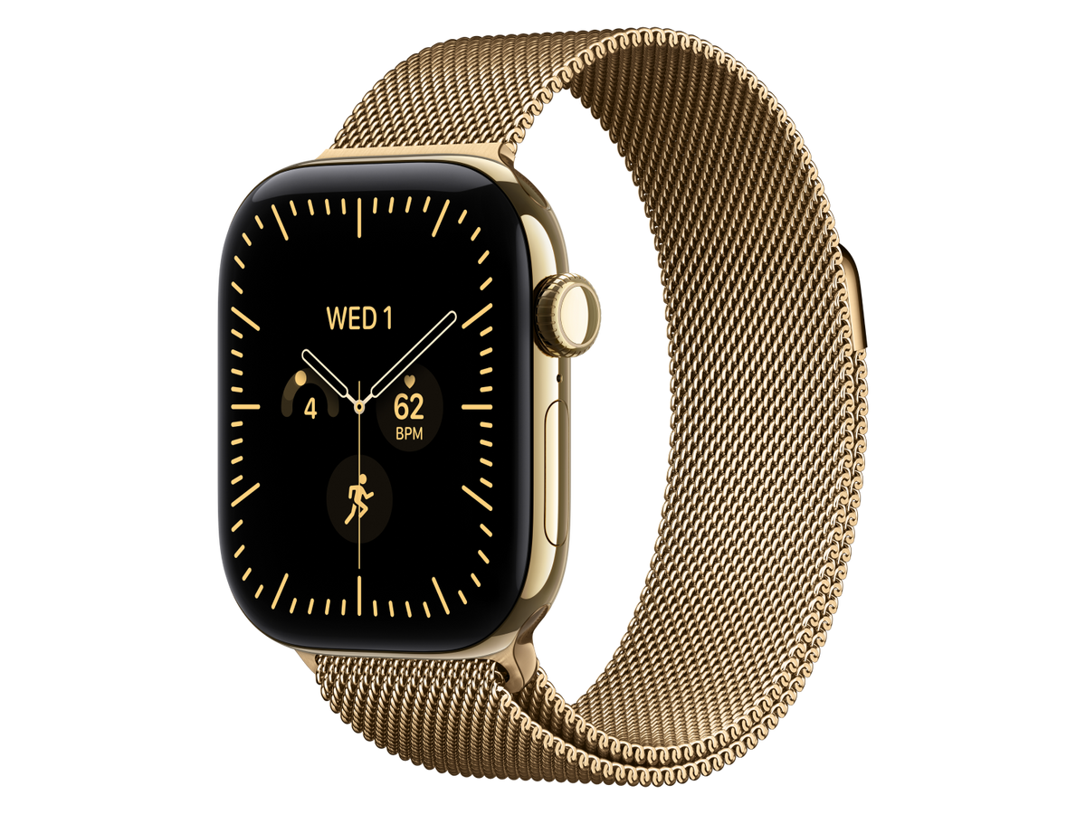 Apple Watch Series 12 GPS + Cellular, 42 mm Titangehäuse, Brillantgold, individuelles Armband kaufen