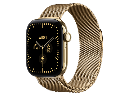 Apple Watch Series 12 GPS + Cellular, 42 mm Titangehäuse, Brillantgold, individuelles Armband kaufen