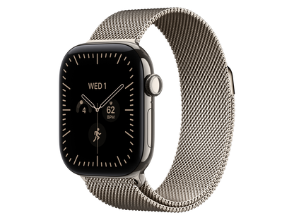 Apple Watch Series 12 GPS + Cellular, 42 mm Titangehäuse, Natur, individuelles Armband kaufen