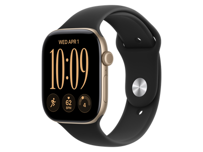 Apple Watch Series 12 GPS + Cellular, 46 mm Aluminiumgehäuse, Lichtgold, individuelles Armband kaufen