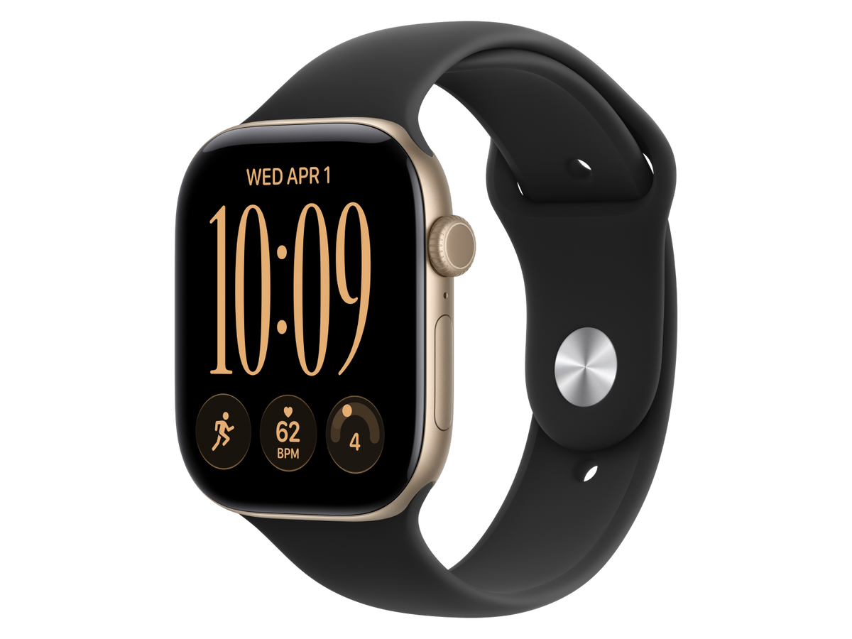 Apple Watch Series 12 GPS, 46 mm Aluminiumgehäuse, Lichtgold, individuelles Armband kaufen