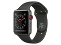 Apple Watch Series 3 GPS + Cellular, 38 mm Aluminiumgehäuse,Space Grau, Sportarmband, Grau