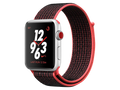 Apple Watch Series 3 Nike+ GPS + Cellular, 42 mm Aluminiumgehäuse, Silber, Nike Sport Loop, Bright Crimson/Schwarz