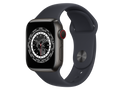 Apple Watch Series 7 GPS + Cellular, 41 mm Titangehäuse, Space Schwarz, individuelles Armband