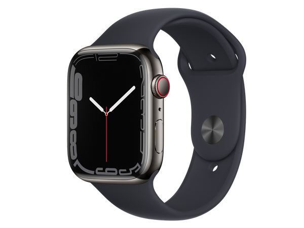 Apple Watch Series 7 GPS + Cellular, 45 mm Edelstahlgehäuse Apple Watch Series 7 GPS + Cellular, 45 mm Edelstahlgehäuse