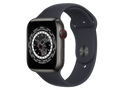 Apple Watch Series 7 GPS + Cellular, 45 mm Titangehäuse, Space Schwarz, individuelles Armband