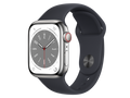 Apple Watch Series 8 GPS + Cellular, 41 mm Boîtier en acier inoxydable, Argent