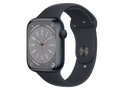 Apple Watch Series 8 GPS, 45 mm Boîtier en aluminium, Minuit