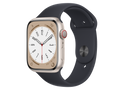 Apple Watch Series 8 GPS + Cellular, 45 mm Boîtier en aluminium, Lumière stellaire