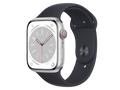 Apple Watch Series 8 GPS + Cellular, 45 mm Boîtier en aluminium, Argent