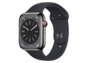 Apple Watch Series 8 GPS + Cellular, 45 mm Boîtier en acier inoxydable, Graphite