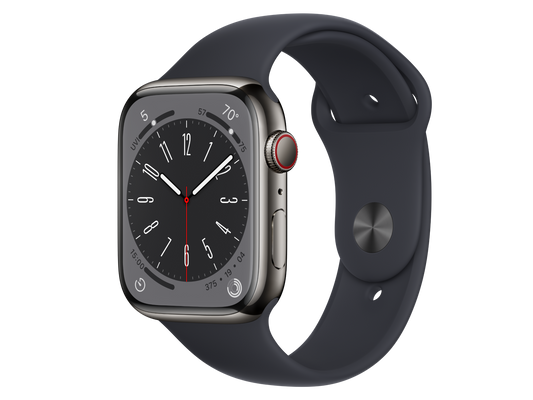 Apple Watch Series 8 45 mm Edelstahlgehäuse, Graphit günstig gebraucht kaufen