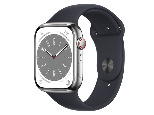 Apple Watch Series 8 45 mm Edelstahlgehäuse, Silber günstig gebraucht kaufen