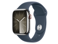Apple Watch Series 9 GPS + Cellular, boîtier en acier inoxydable de 41 mm, Argent, bracelet personnalisé